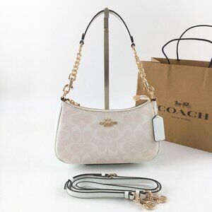 Coach Teri Shoulder Bag In Signature Canvas white